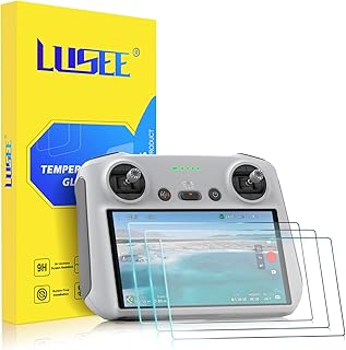 Lusee Tempered Glass Screen Protectors Compatible with DJI RC Controller, [3 Pack] Full Coverage Mini 3 Pro Glass Protective Flim [9H Hardness] [HD Clear] Anti-Scratch Bubble-Free