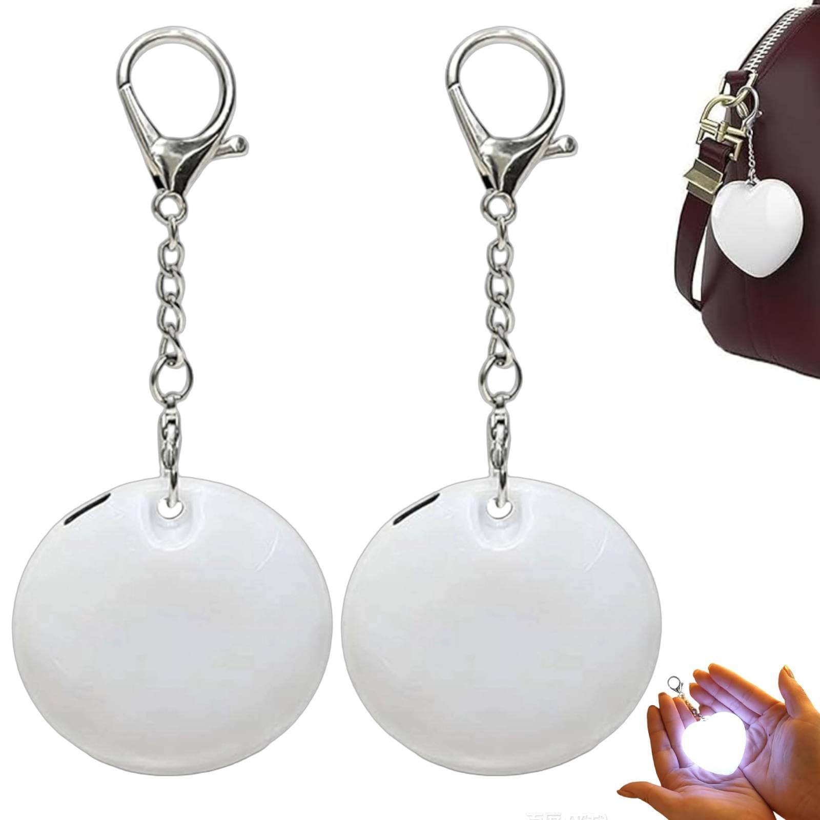 vokkrv 2PCS Love Wallet Tote Bag Touch Sensing Lights, Touch Sensor Purse Light Handbag Light, Rechargeable LED Automatic Glow Heart Shape Handbag Lights for Women (Round)