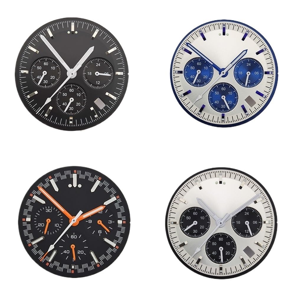 ZHGUIMING Quadrante VK63 Quadrante Panda VK63 Logo Personalizzato Cronografo Elettronico Multifunzione Quadrante Luminoso Lancette VK63 Adatto for Movimento VK63(Combination-2)
