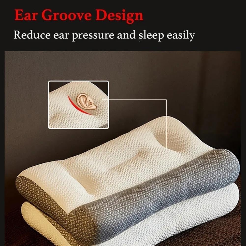 Pillow for Sleep Apnea and Neck Pain, Ergonomic Memory Foam for Side or Back Sleeping, Deep Cervical Support, Shoulder Relief