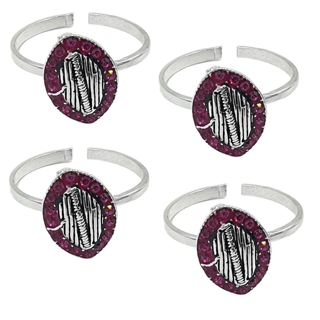 sahiba gems Beautiful Comfortable And Designer Silver Toe Ring | Pink Zircon Design | Made Of Pure Silver | 4 Pieces Set | Latest Collection-picture-44