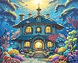 YarnAdventures Gezählter Kreuzstich Stickpackungen DIY Stickbilder,Immobilienpreise unter dem Meeresspiegel,Wanddekoration Handarbeit Set für Erwachsene Kreatives,Kreuzstich,40x50cm