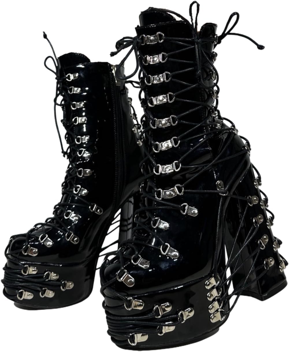 Frankie Hsu Chunky Platform Booties - Gothic Style
