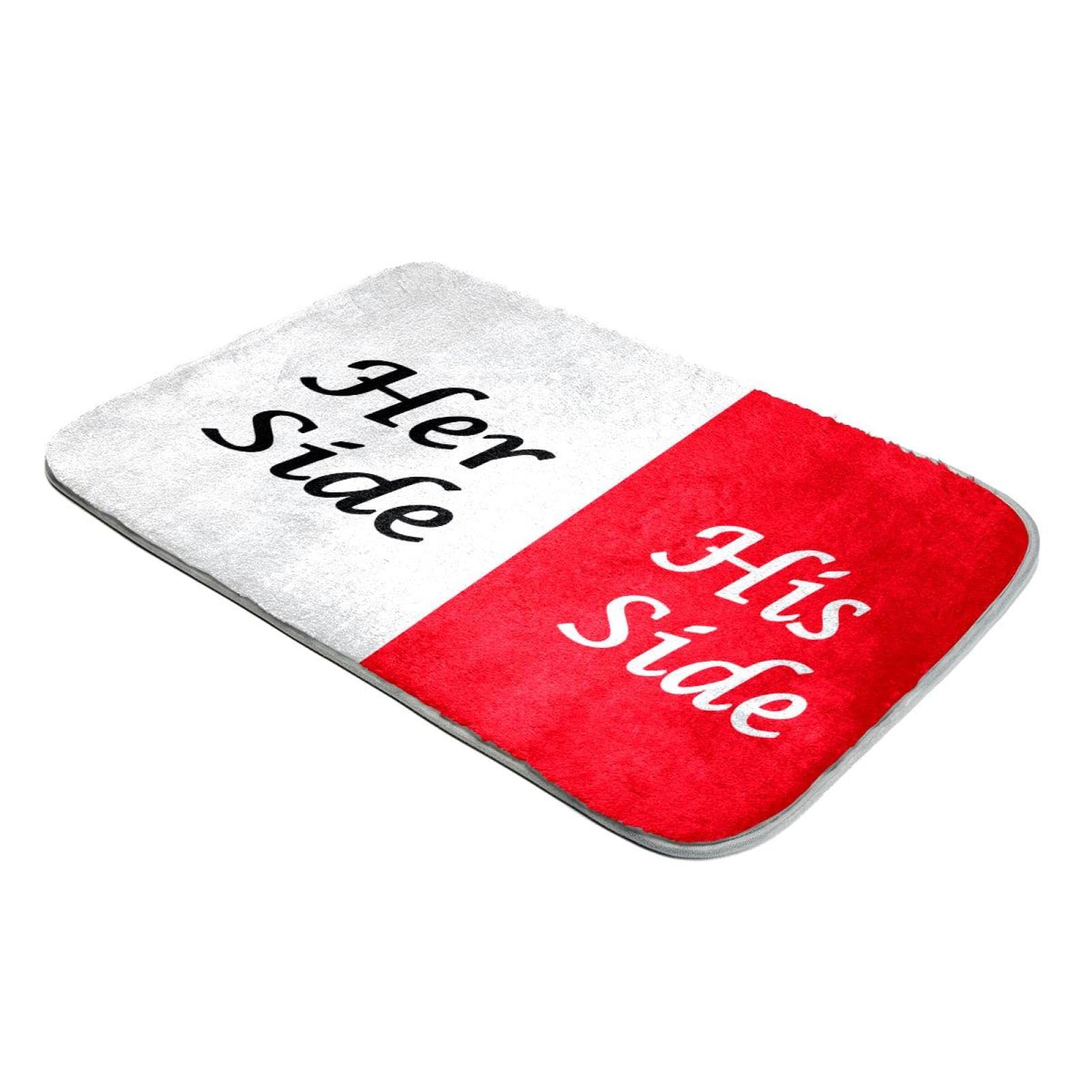 Tapis fausse fourrure her side his side cadeau de mariage et crémaillère