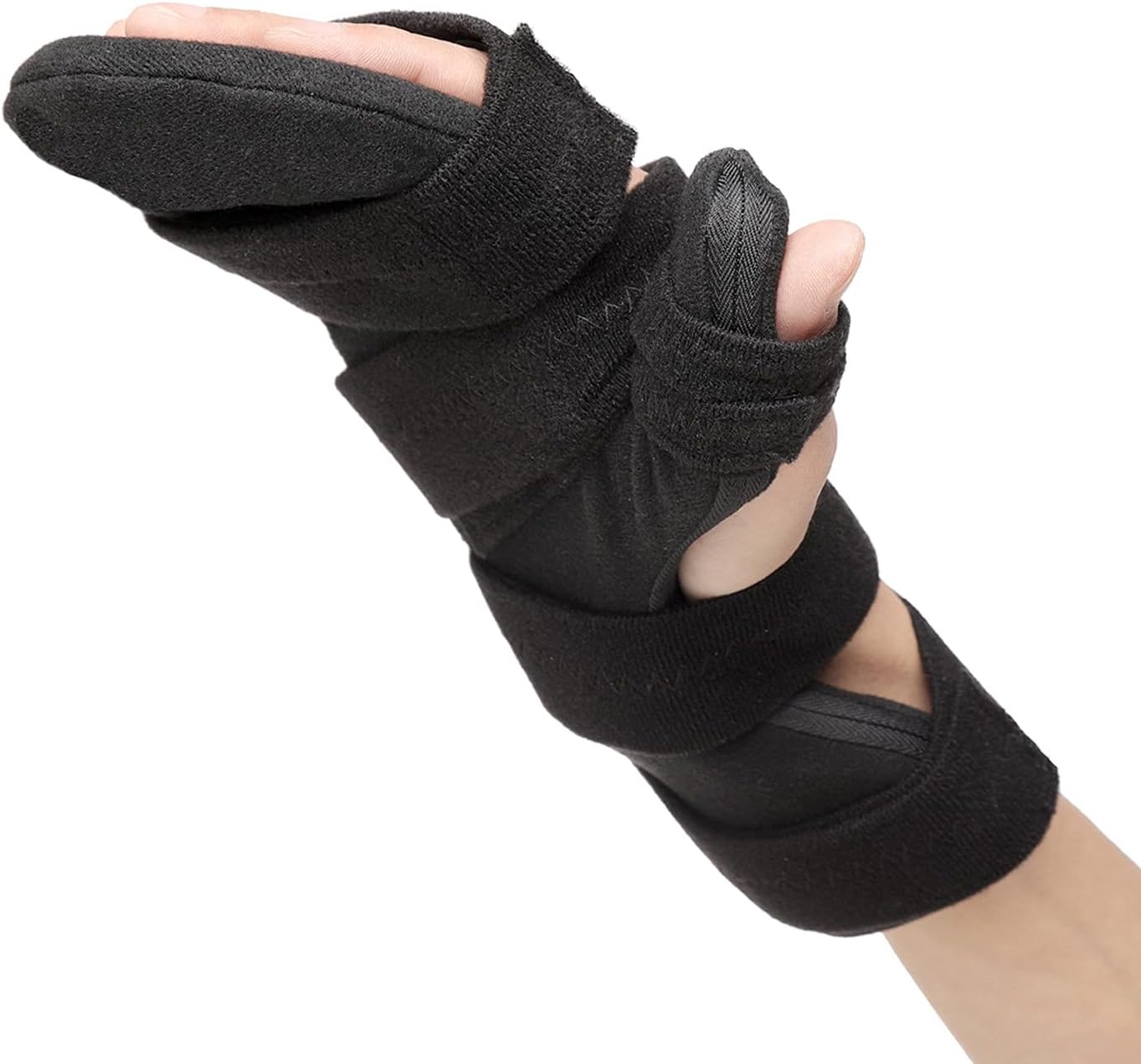 Resting Hand Brace, Soft Stroke Hand Splint Night Support for Finger Contractures, Hand Immobilizer for Carpel Tunnel Wrist Pain, Muscle Atrophy, Arthritis, Tendonitis, Metacarpal Breaks