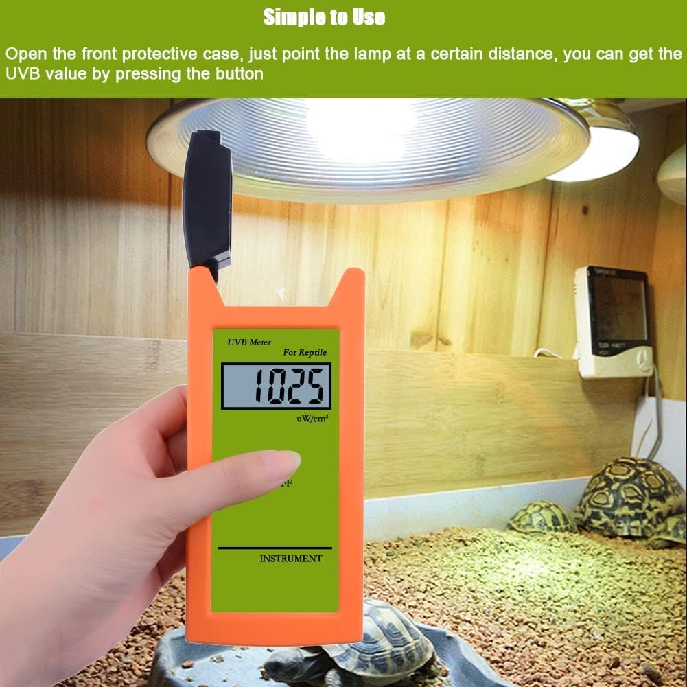 Medidor Portátil de Lámpara UVB para Reptiles, Probador UVB para Lámpara de Calor para Reptiles con Pantalla Digital de 2 Pulgadas, Sensor UVB, Ampliamente Utilizado En Pruebas Diarias UVC de Varias