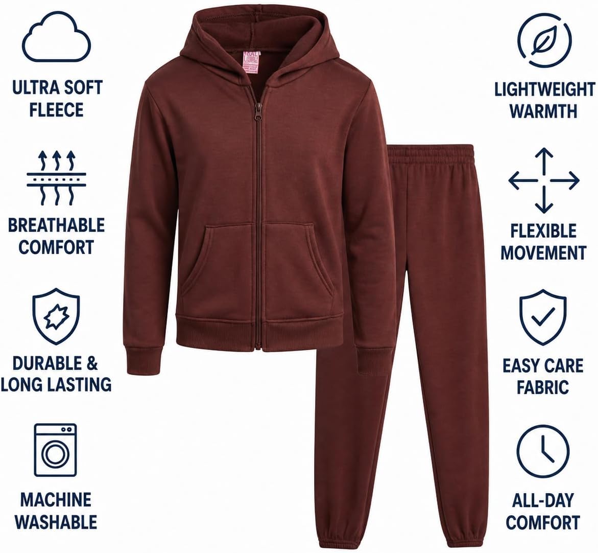 Real Love Girls Sweatsuit 2 Piece Soft Fleece Pullover Hoodie and Jog Set
