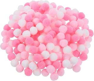 MECCANIXITY Pom Felt Balls Felting Fabric 1.3cm 13mm Pink White for Home Craft Project DIY Pack of 300