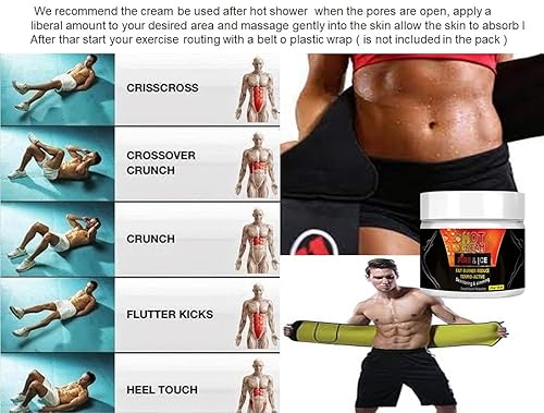 Hot Cream Gel activo térmico Tratamiento de celulitis vientre para mujeres y hombres Crema de eliminación de celulitis Quemador de grasa Quemador de
