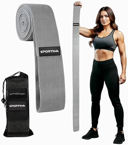 Bandas de resistencia de tela de longitud extendida de 76 pulgadas para entrenamiento, 3 pulgadas de ancho, antideslizantes, extra largas, sin