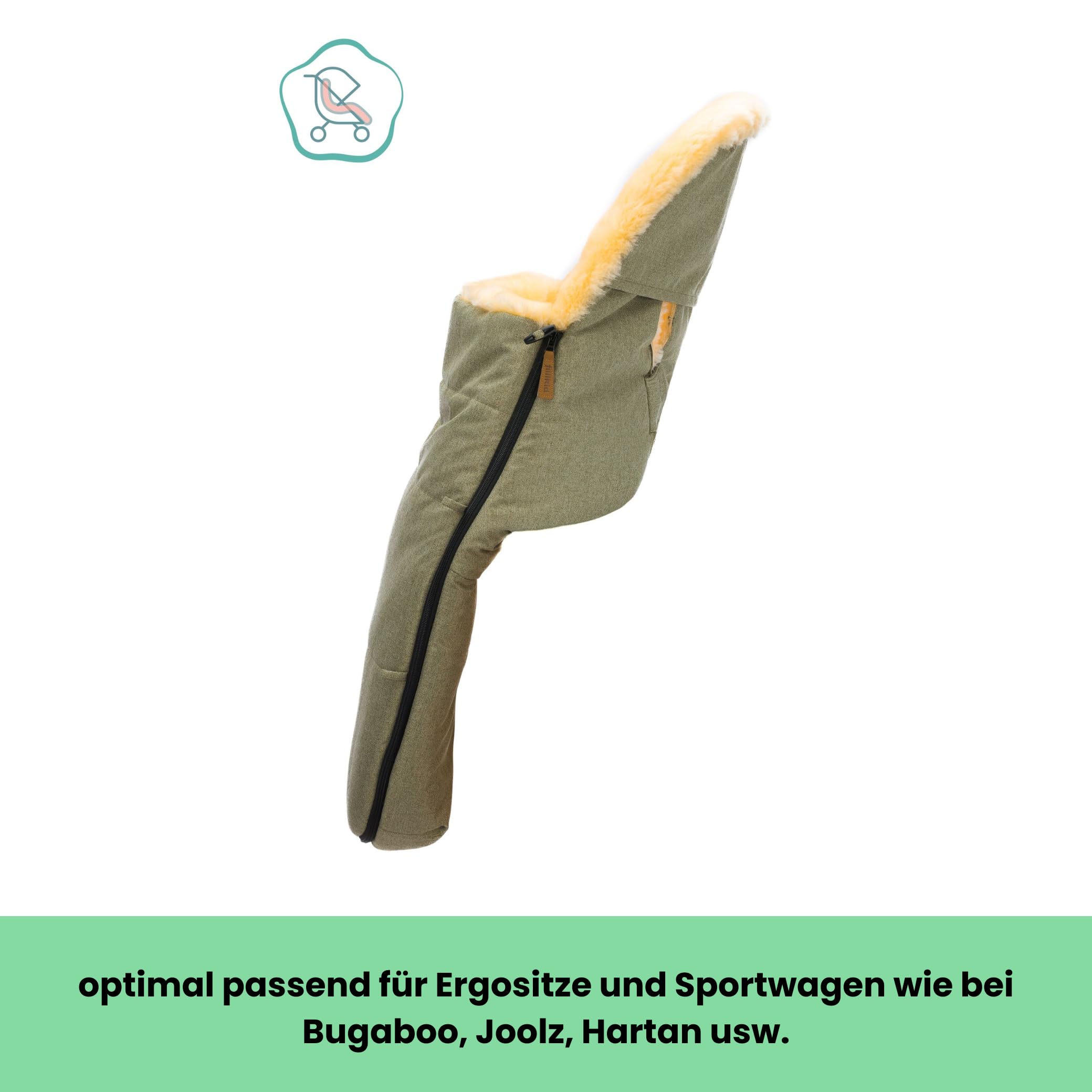 Fillikid Makalu Exklusiv Lammfellfußsack Winterfußsack medizinisches Fell 50x90 cm für Bugaboo Joolz