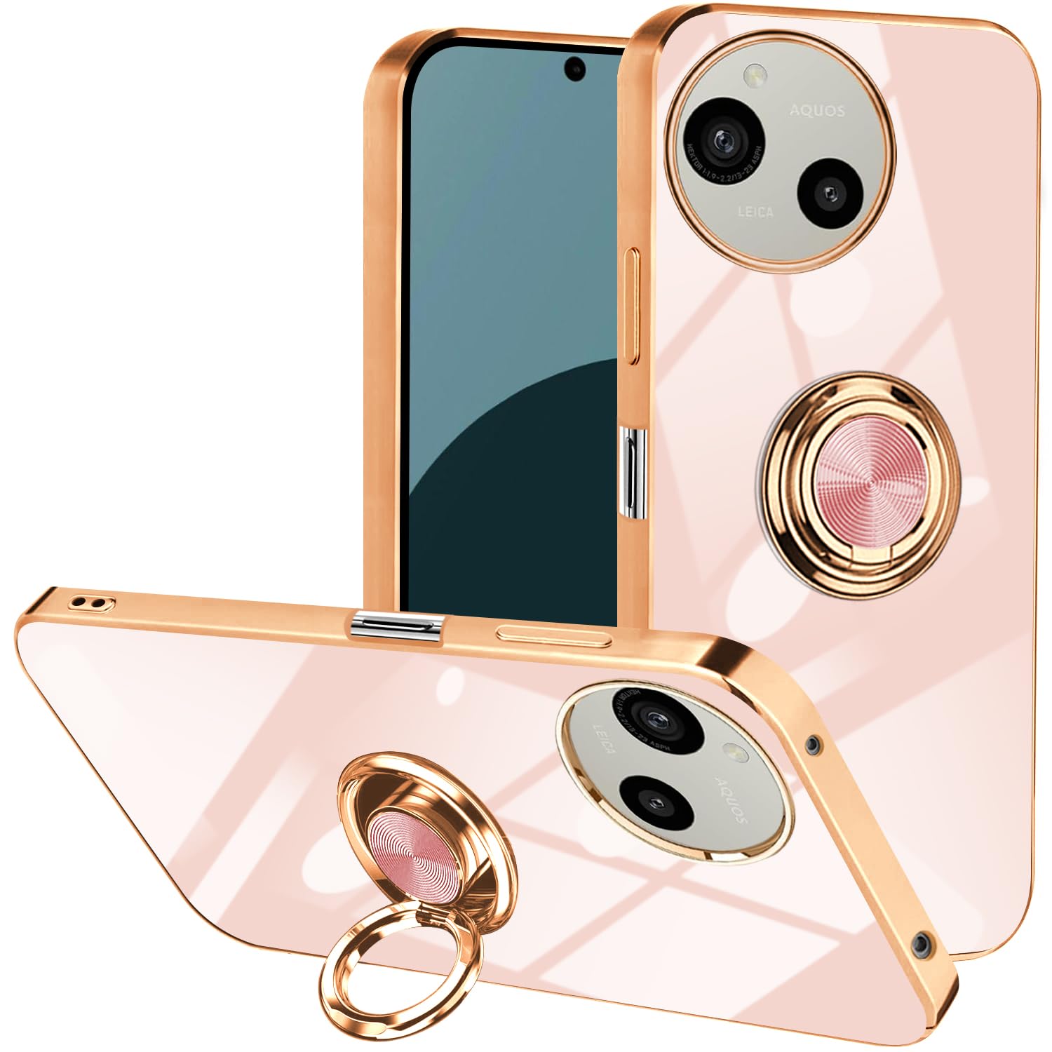 Amazon.co.jp: AQUOS R9 ケース リング付き TPU 耐衝撃 液状シリコン 