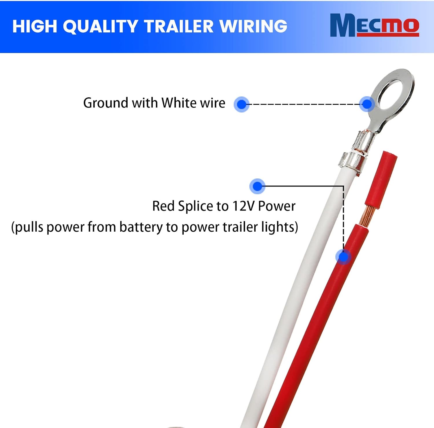 MECMO 4-Pin Trailer Wiring Harness for 2015-2020 Toyota Sienna Excluding SE, 56261 T-Connector for Sienna, Vehicle-Side 4-Pole Flat Trailer Hitch Wiring
