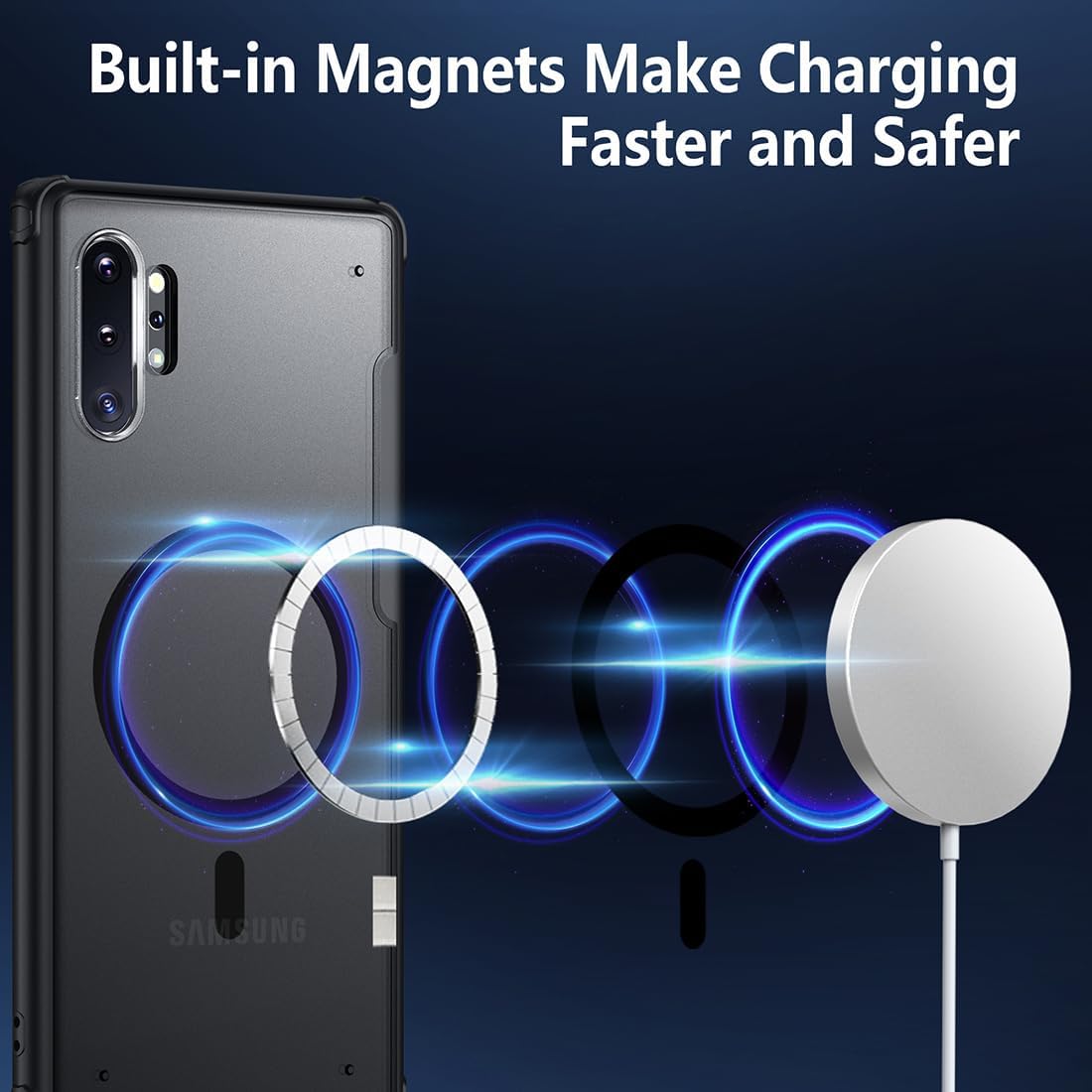 TIANNIUKE Magnetic Case for Samsung Galaxy Note 10 Plus, Translucent Matte Anti-Fingerprint,Compatible with MagSafe,Slim Fit Shockproof Protective Phone Case for Galaxy Note 10 Plus Case - Image 2