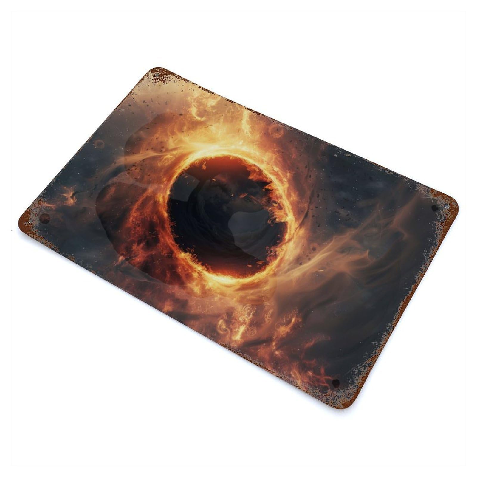 Rust Effect Portal in Space Weathered Tin Sign 11.8"x7.9", Novelty Wall Decor for Office, Studio And Wall Decor