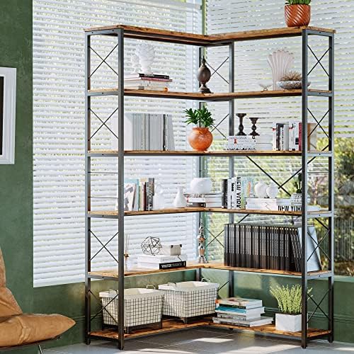 IRONCK Bookcases and Bookshelves Industrial Corner Etagere Bookcase L