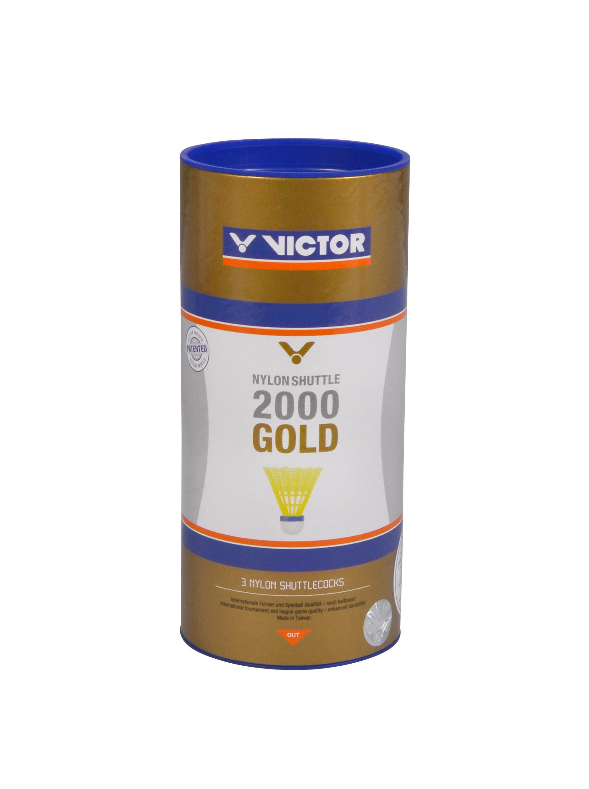Victor Shuttle 2000 - Volani di Nylon, Set da 3, Colore: Giallo