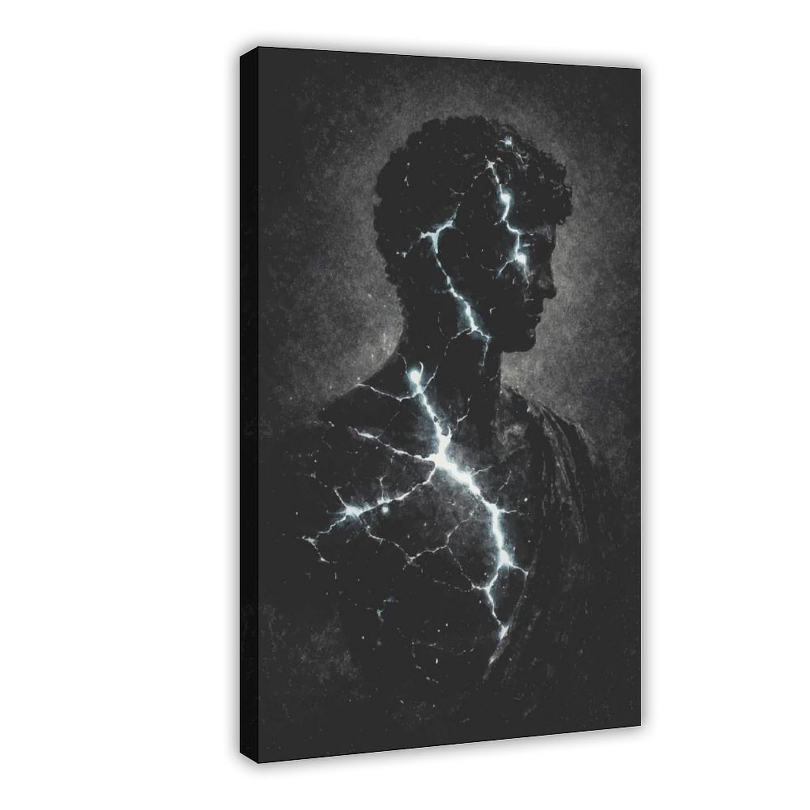 MRYCQ Roman Bust Lightning Poster Canvas Poster for Office Decor Gift