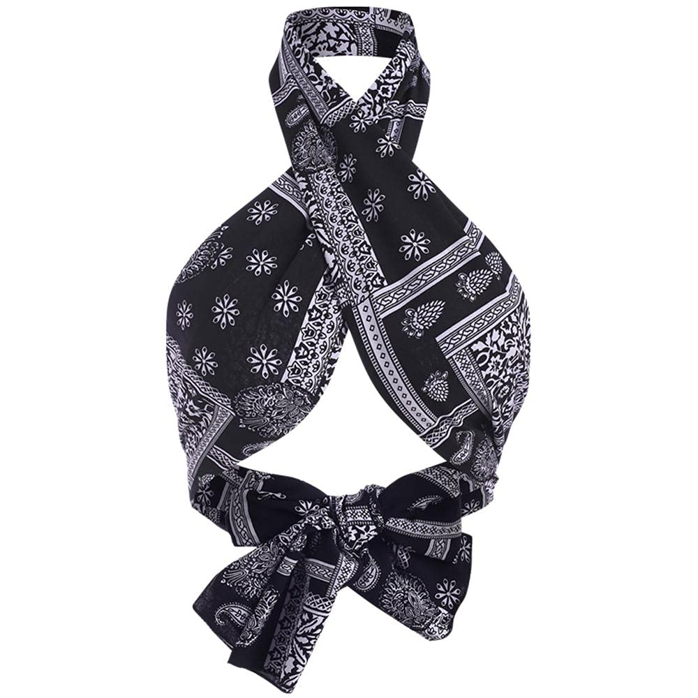 ZAFUL Women's Ribbed Halter Crop Top Criss Cross Ruched Lace-up Cami Bandana Top Cropped Tank Top