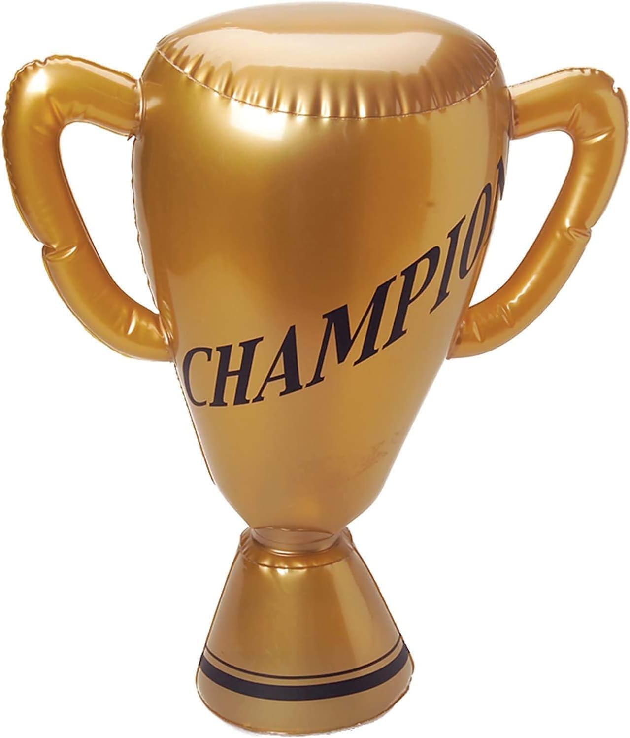 Zugar Land Gold Large 16 Inch Inflatable Trophy Cup with Handles. (16") "Champion Design. Great Olympic/Sports Event Themed Decoration