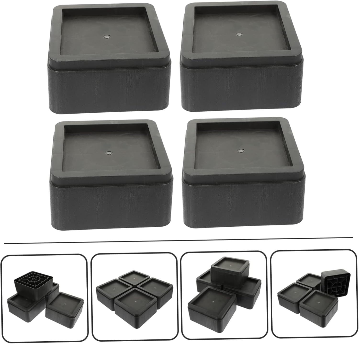 4pcs Adjustable Bed Risers Furniture Risers Elevator for Full Bed Table Couch Sofa Easy Install and Slip Bottom