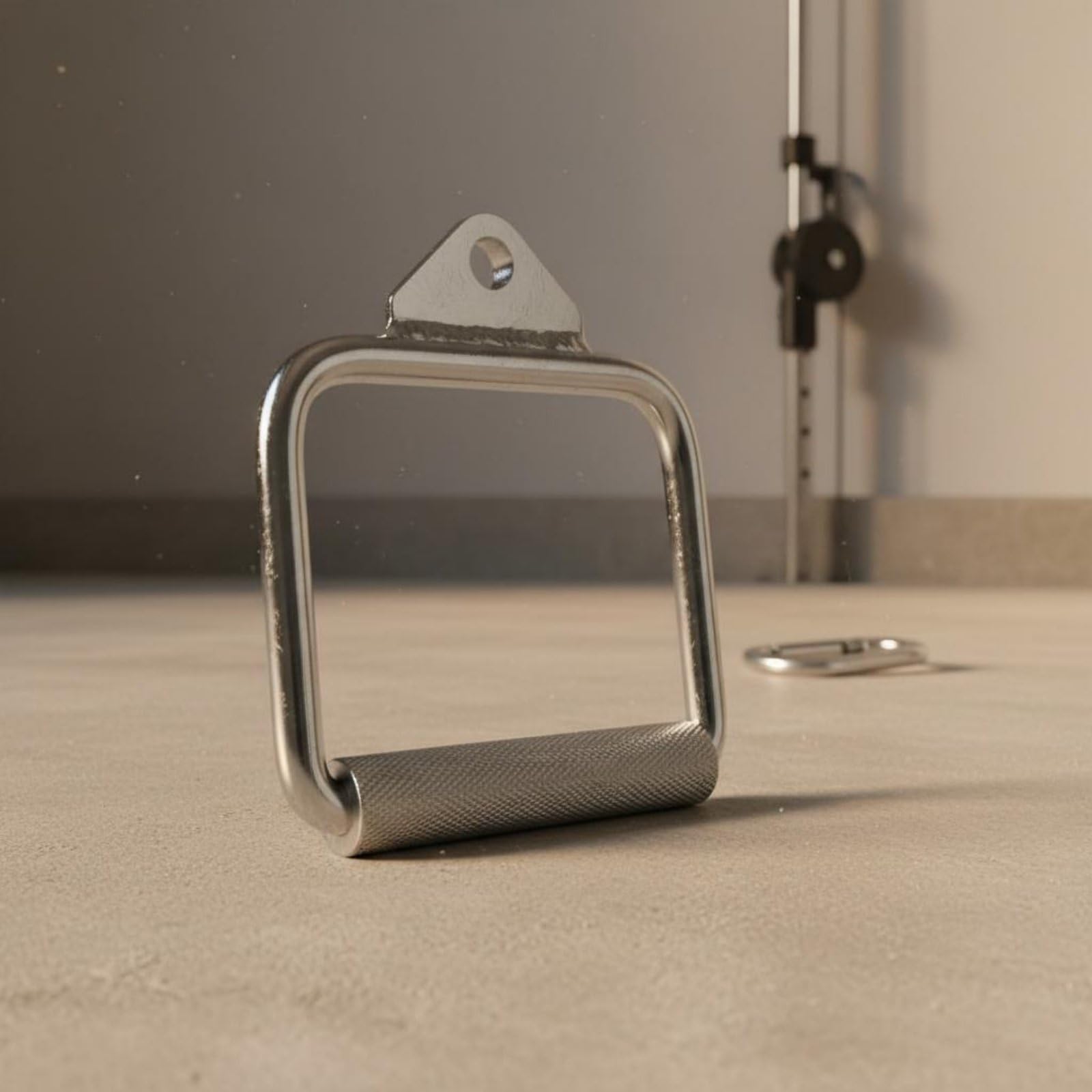 Maniglia a D per Cavi Palestra Manubrio Impugnatura Tricipiti Bicipiti Schiena Acciaio Cromato Antiscivolo Ergonomica Adatta per Allenamento, Manico In Gomma A D