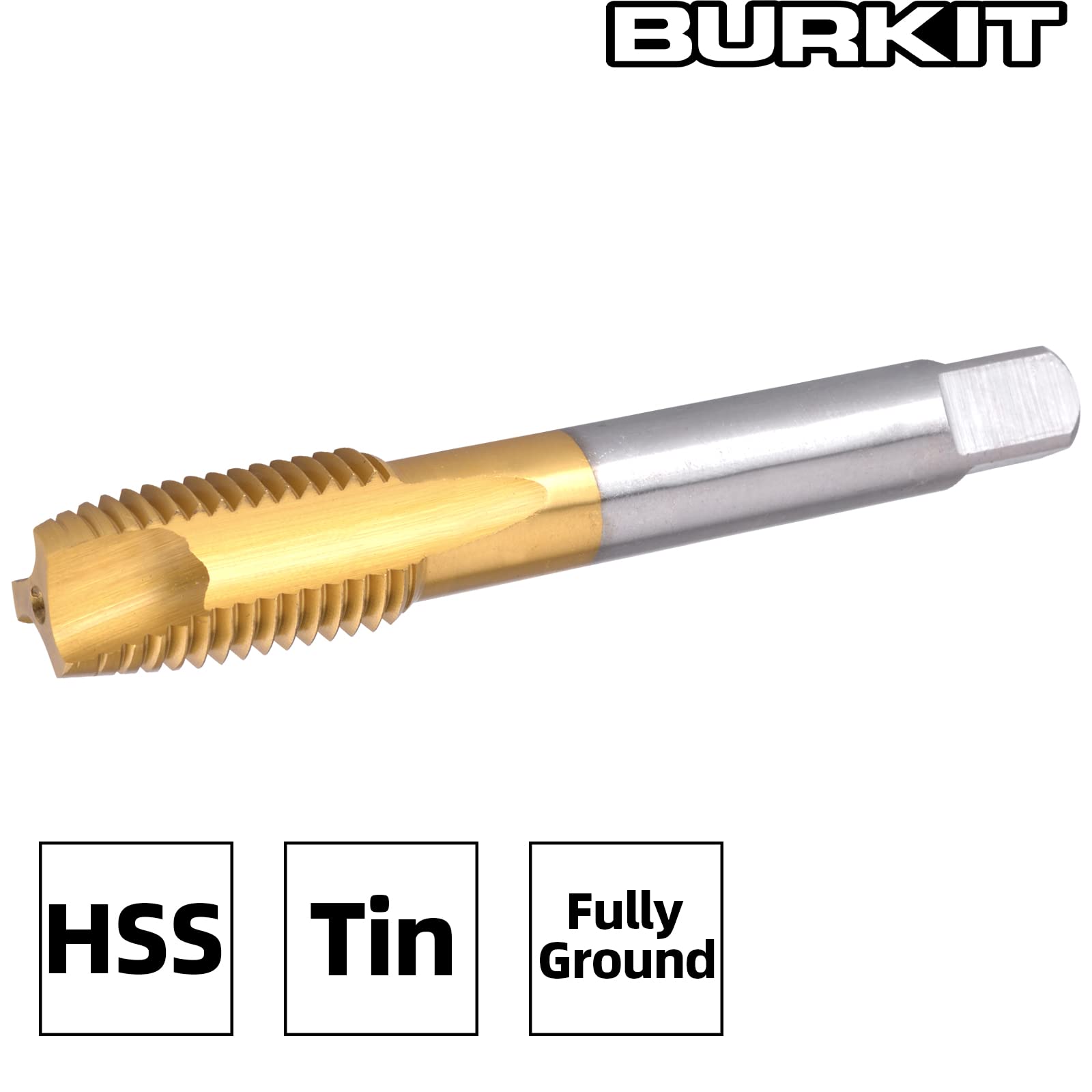 Burkit M20 - Grifo de punta en espiral, revestimiento de titanio HSS M20 x 2,5 mm