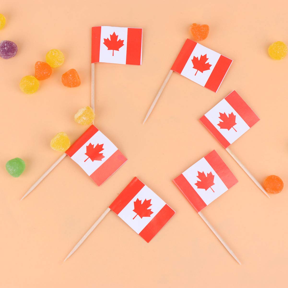 100 Bandierine Canada Per Stuzzicadenti: Mini Decorazioni Per Cupcake, Torte E Cocktail - Festa A Tema Canadese - 5