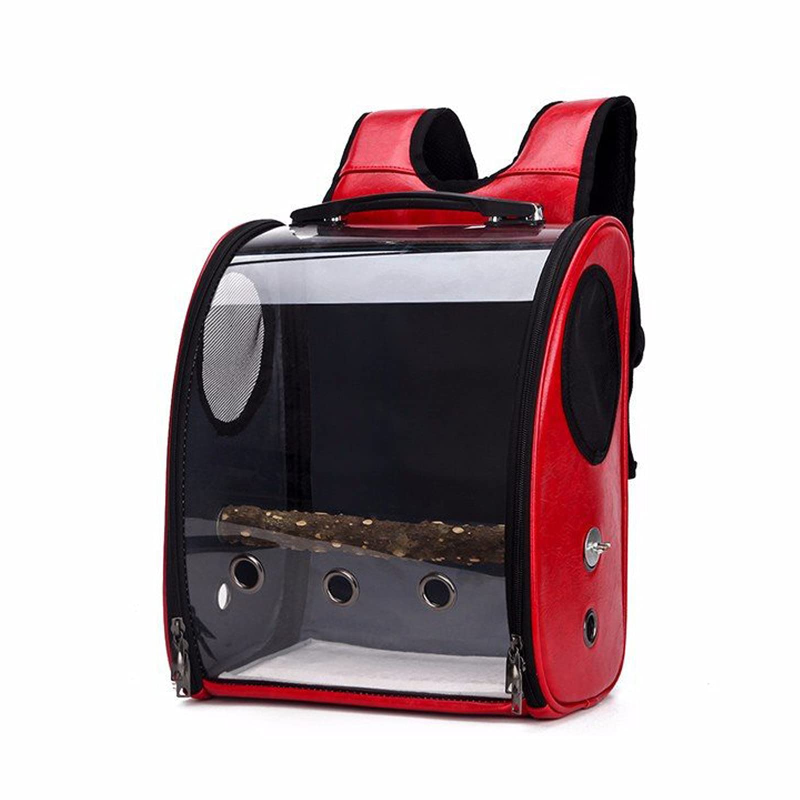 Sac à dos oiseaux rouge pour voyager avec vos fournitures animaux