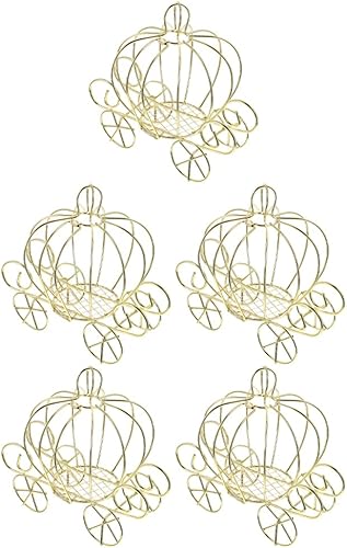 5 cajas de recuerdo de fiesta de boda, carruaje de calabaza, caja de dulces, centro de mesa, cajas huecas de chocolate para San Valentín, despedida