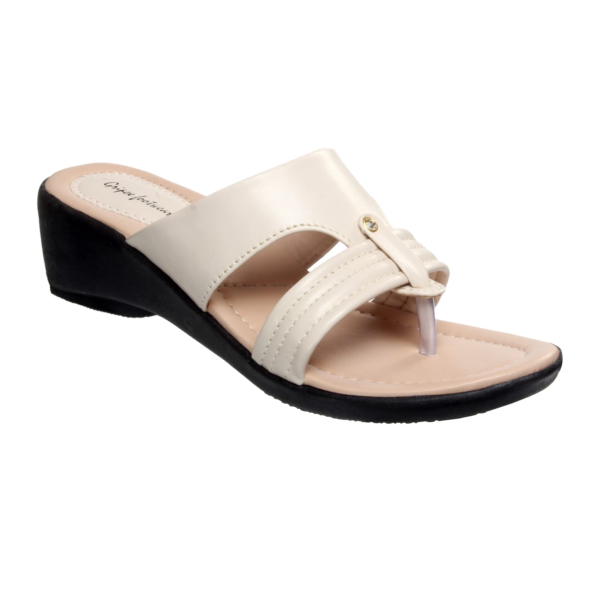 Footstreet Flat Sandals for Girls Women Stylish New Model Casual Slipper, Daily Use, Home Slipper, Soft Inner Flats for Women Can Be Uses As Party Slipper (Cream, numeric_6) (B0B65NS8R3) Amazon Price History, Amazon Price Tracker
