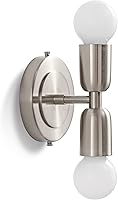 Vista 8 de BRIGHTTIA Luna Duo - Aplique de pared de 2 luces, accesorio moderno de mediados de siglo para pared y techo, lámpara Edison minimalista para pasillo