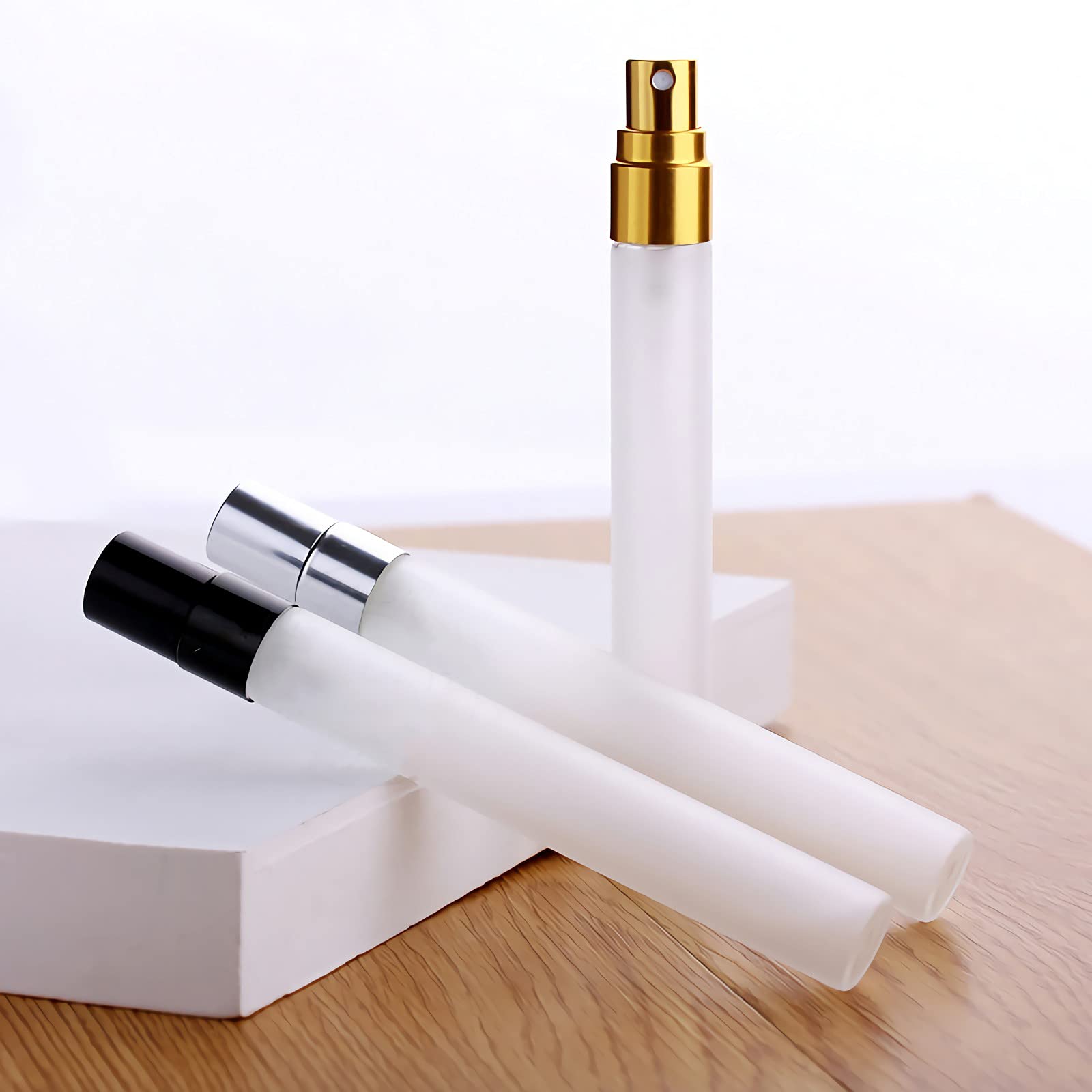 48 Pezzi Trasparente Opaco Bottiglie Atomizzatore di Profumo Con spruzzatore Oro, 10 ml Flacone Spray per Profumo in vetro per Viaggiare Festa Appuntamento per Vita Quotidiana