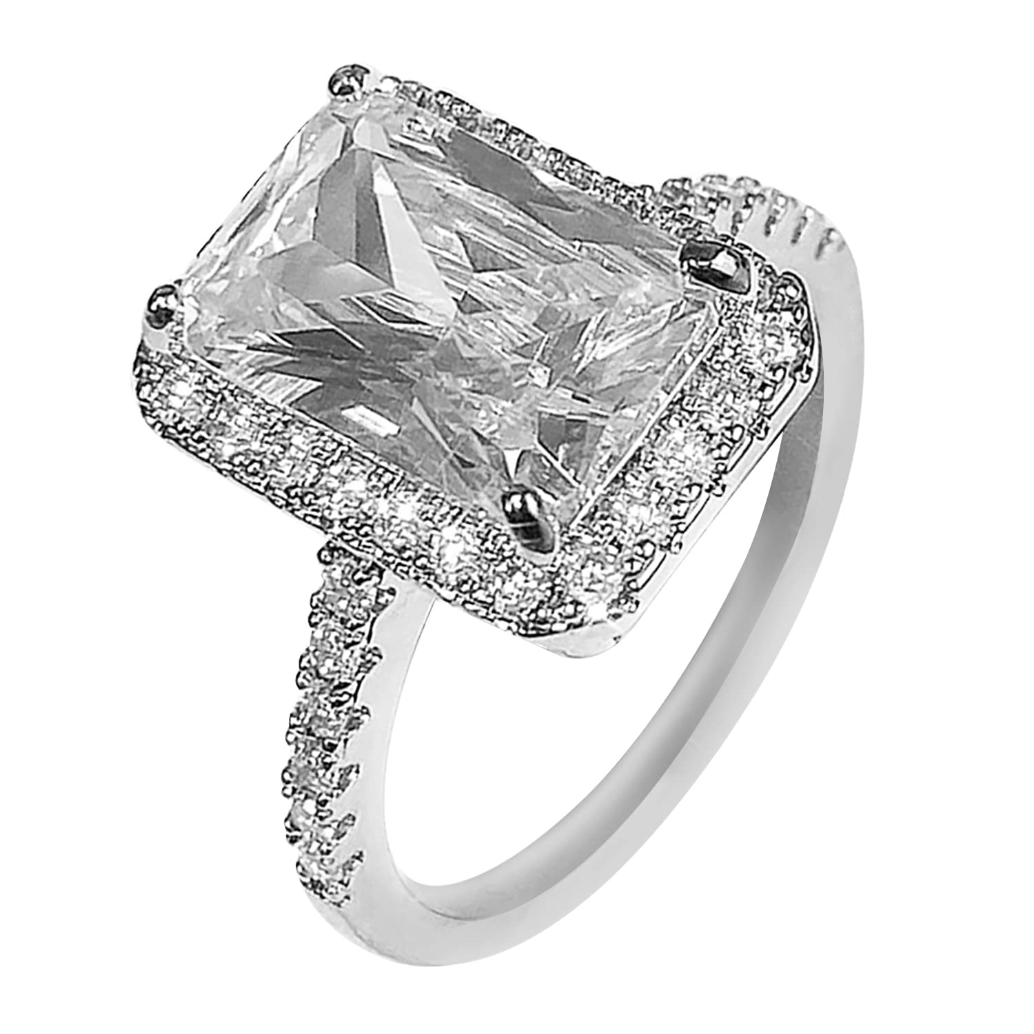 Peora American Diamond Studded Silver Plated Finger Ring Fashion Wear Stylish Jewellery Gift for Girls & Women (PX8R120-7) (B0BTPPHSQM) Amazon Price History, Amazon Price Tracker