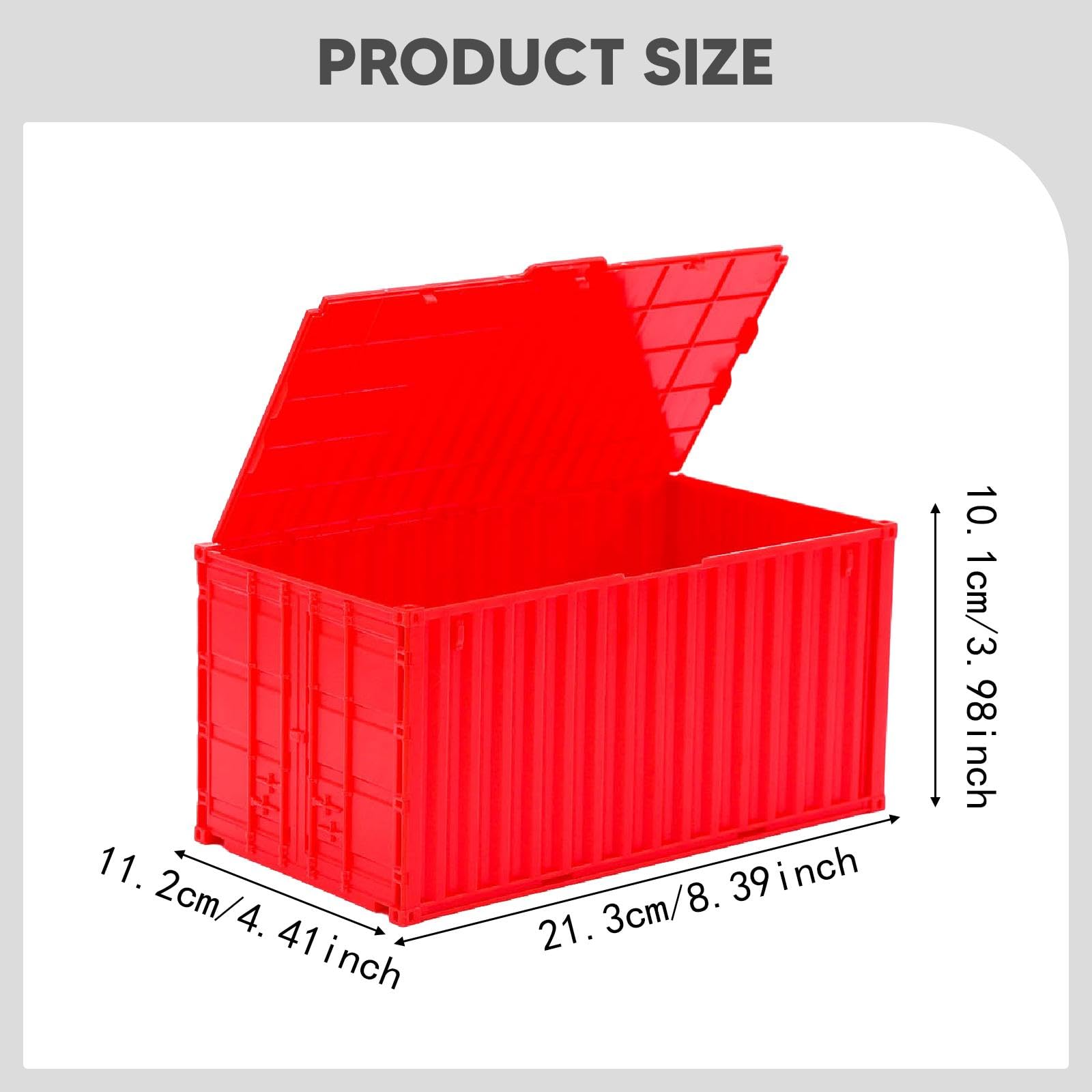 Miniature Conteneur Miniature Conteneur Industriel Mini Boîte Rangement Organisateur Créatif Industriel Matériau Pp Convient à L'Organi, Rouge