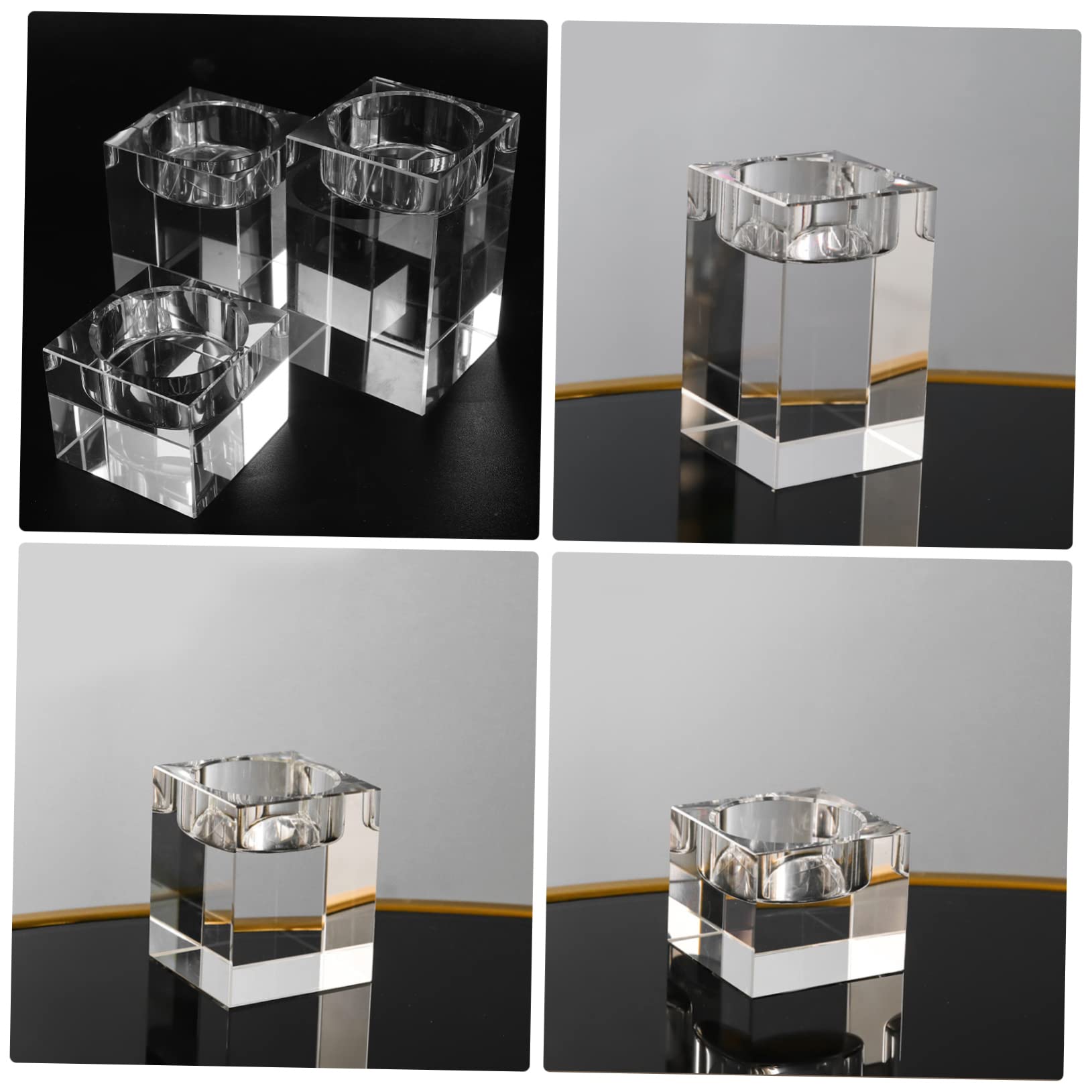 Portavelas Votivos de Cristal Decorativos para Mesa, 3 Piezas