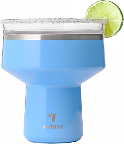 Miniatura 12 de Reduce Saltini - Vaso de cóctel de 16 onzas, vaso aislado de Margarita con tapa, mantiene las bebidas frías durante 10 horas, alternativa al vaso de