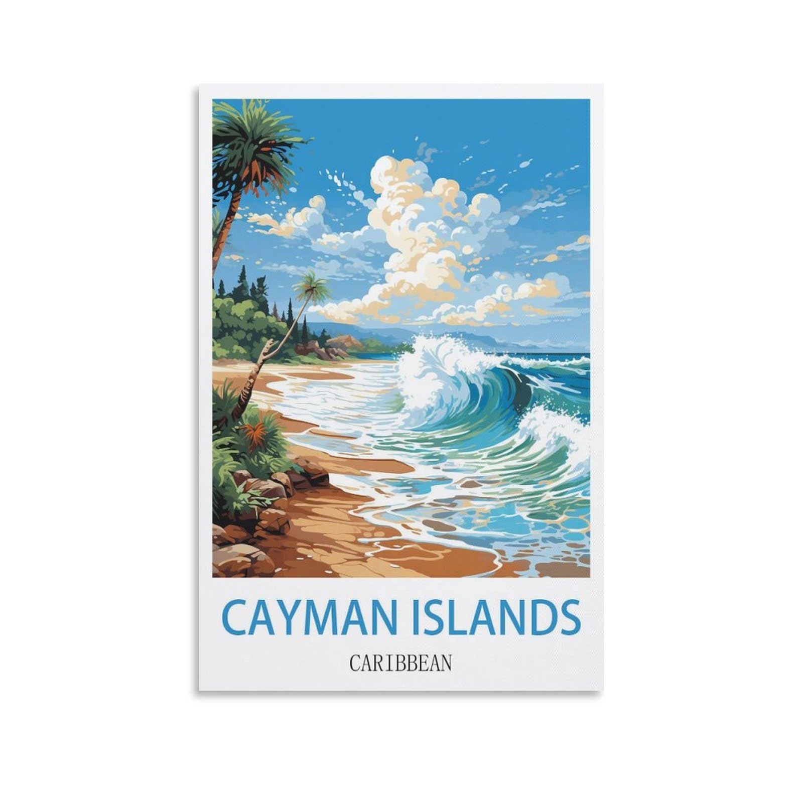 Ezmlfa S403 5D Diamond Art Kits For Beginner,Cayman Islands Caribbean Kits For Adults And Kids, Full Drill Round Rhinestone Paint With Diamonds,Diy 5D Diamond Art 50X60cm