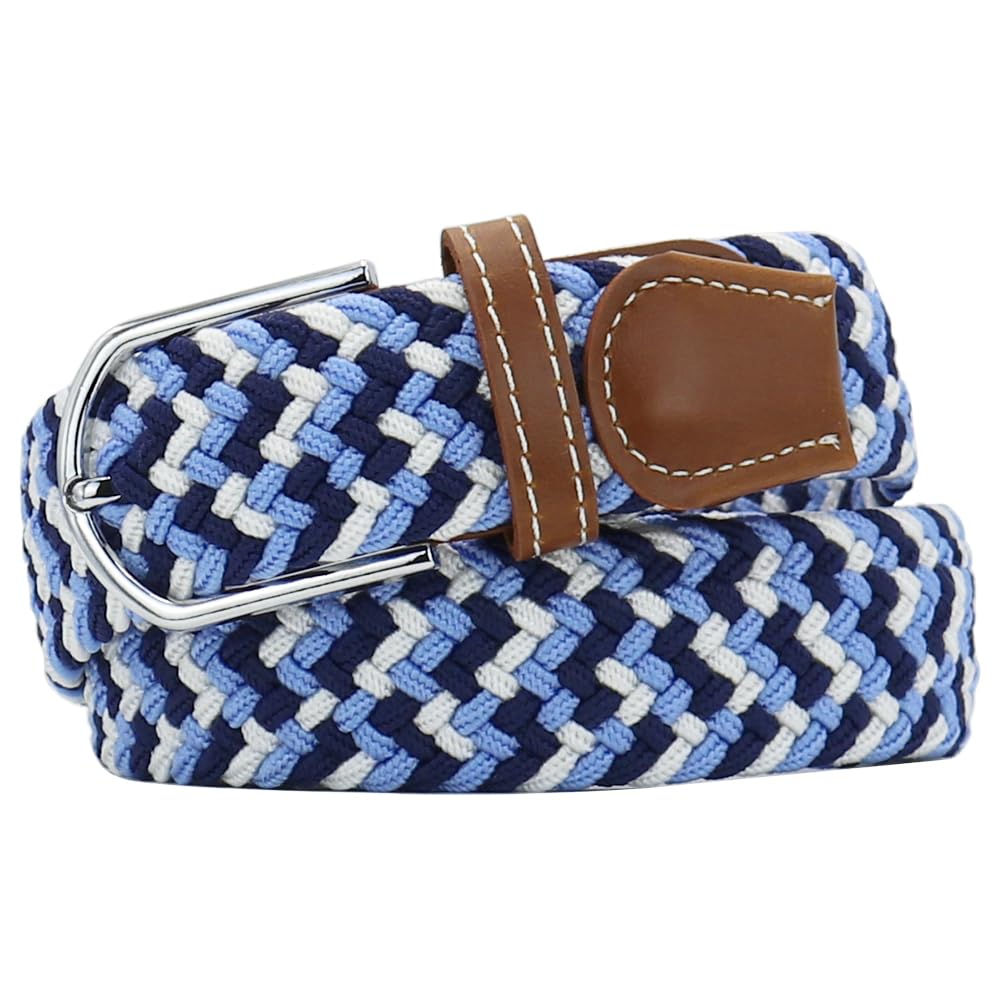 Mixed Color Woven Stretch Braided Belts for Men and Women Fashion Elastic Belts