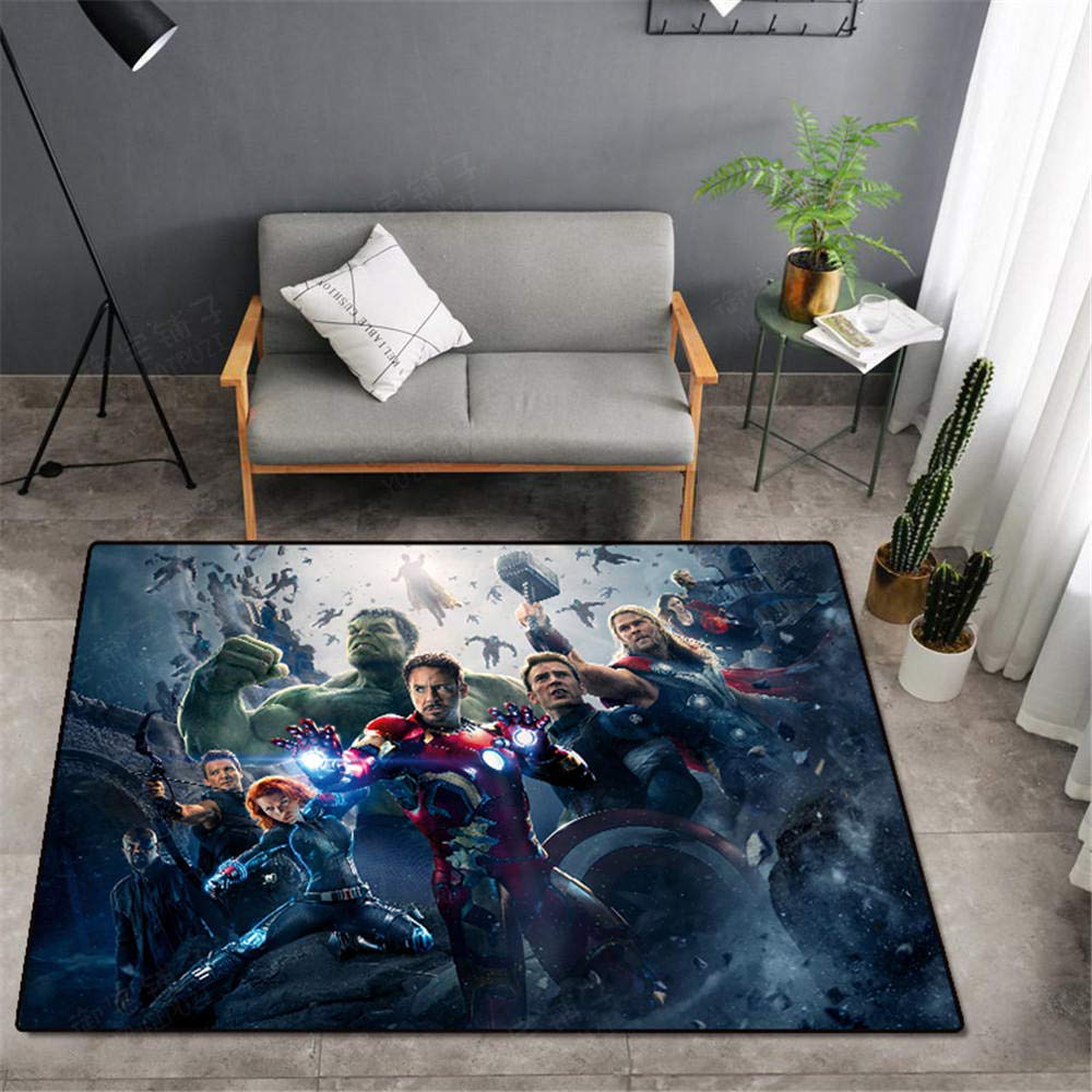 Tapis Avec Logo De Super-héros Pour Chambre De Garçons Et Enfants - Motif Dessin Animé Coloré - Décoration Fantastique - Tapis Doux Et Antidérapant - Cadeau D'anniversaire (qualité Ultra Douce, Carré
