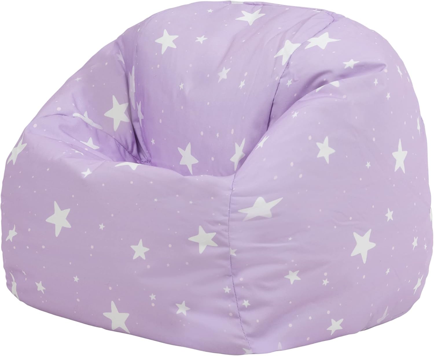 icon Kids Bean Bag Chair, Purple Stars, Large Indoor Outdoor Bean Bag