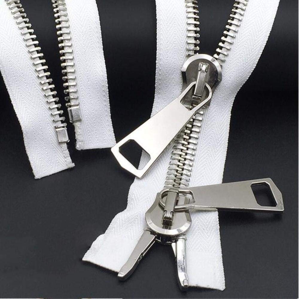 Szycie kurtkiZamki, duży zamek błyskawiczny 15# Metalowe podwójne suwaki Zipper Modna kurtka puchowa Płaszcz Dwukierunkowy zamek błyskawiczny 1 sztuka 70cm 85cm 100cm Czarny Biały Zamek błyskawiczny-