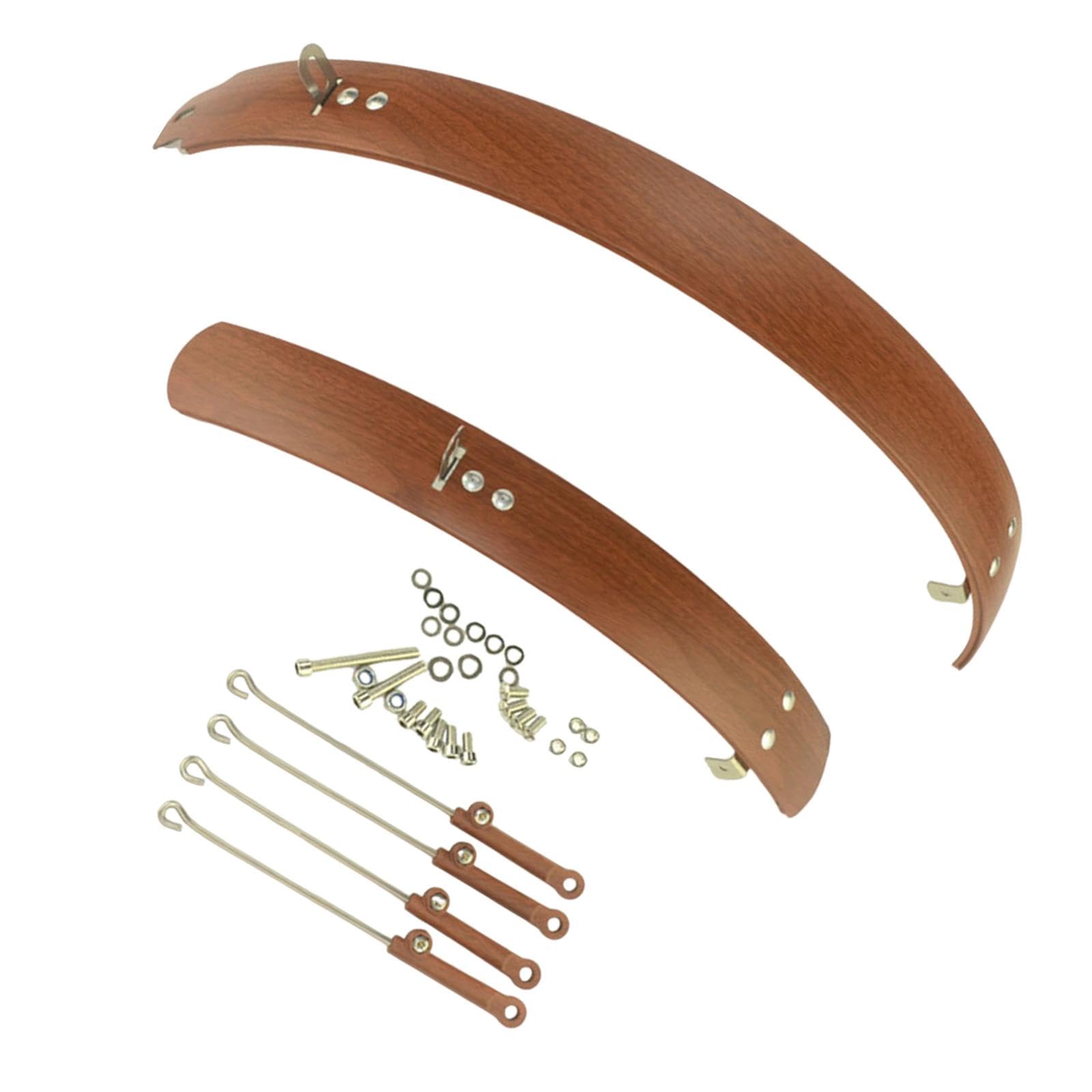 RNXRZANK Folding Bicycle Mudguard Set for Front and Rear Wheels, 16inch Brown