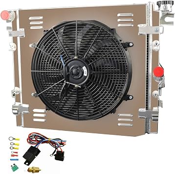 ALLOYWORKS 3 Row Aluminum Radiator+Shroud Fan+Relay For 2007-2015 Jeep Wrangler JK 3.6 3.8 V6 Offroad | All Aluminum Radiator. Superior cooling performance. Long service life. Ideal For daily commuter cars & modified cars.