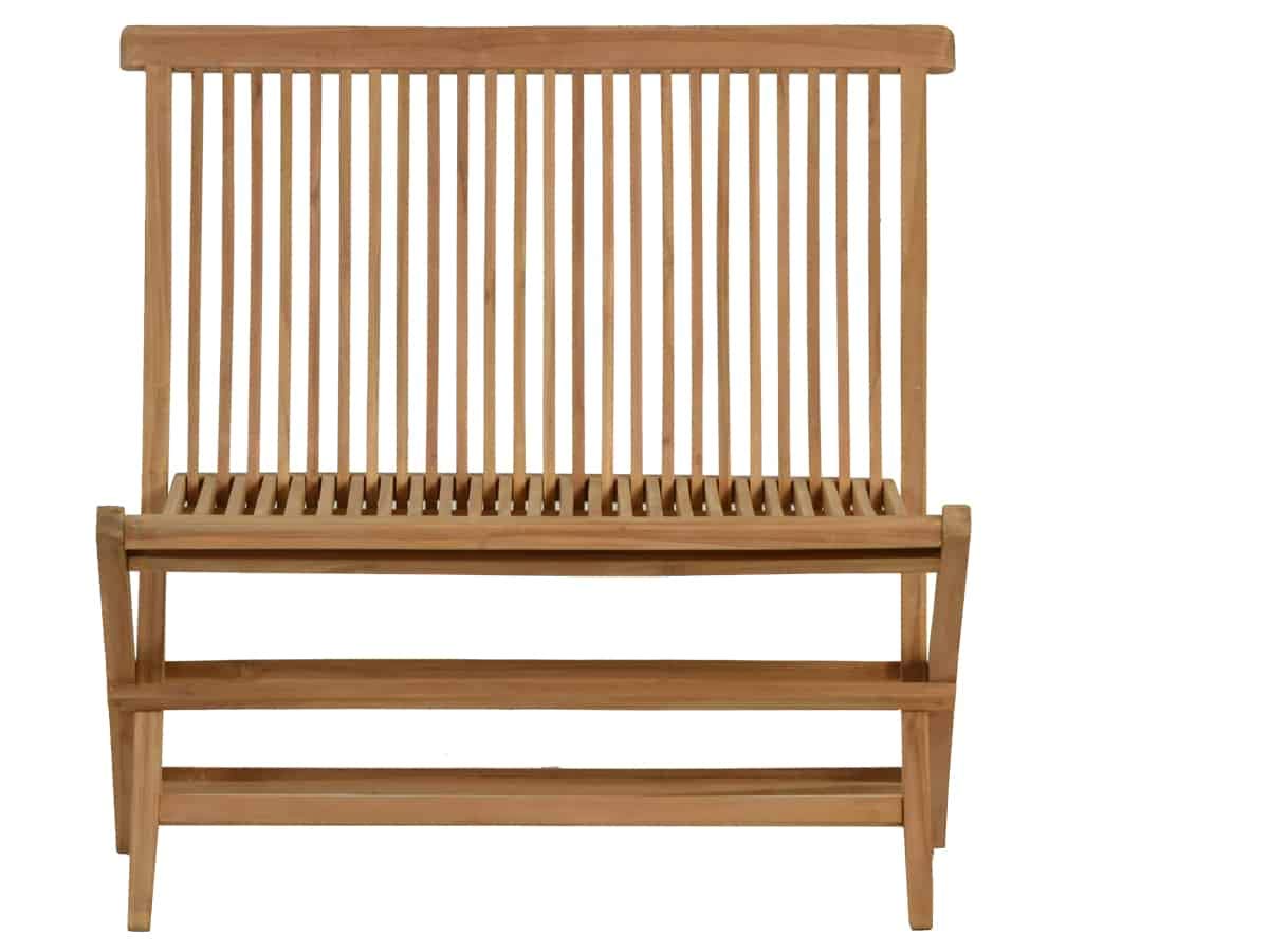 Gartenbank 90 cm Gartenmöbel Outdoor Modern Massivholz Teak Braun