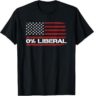 0% Liberal Zero Percent Anti Liberal - Red Republican Flag T-Shirt
