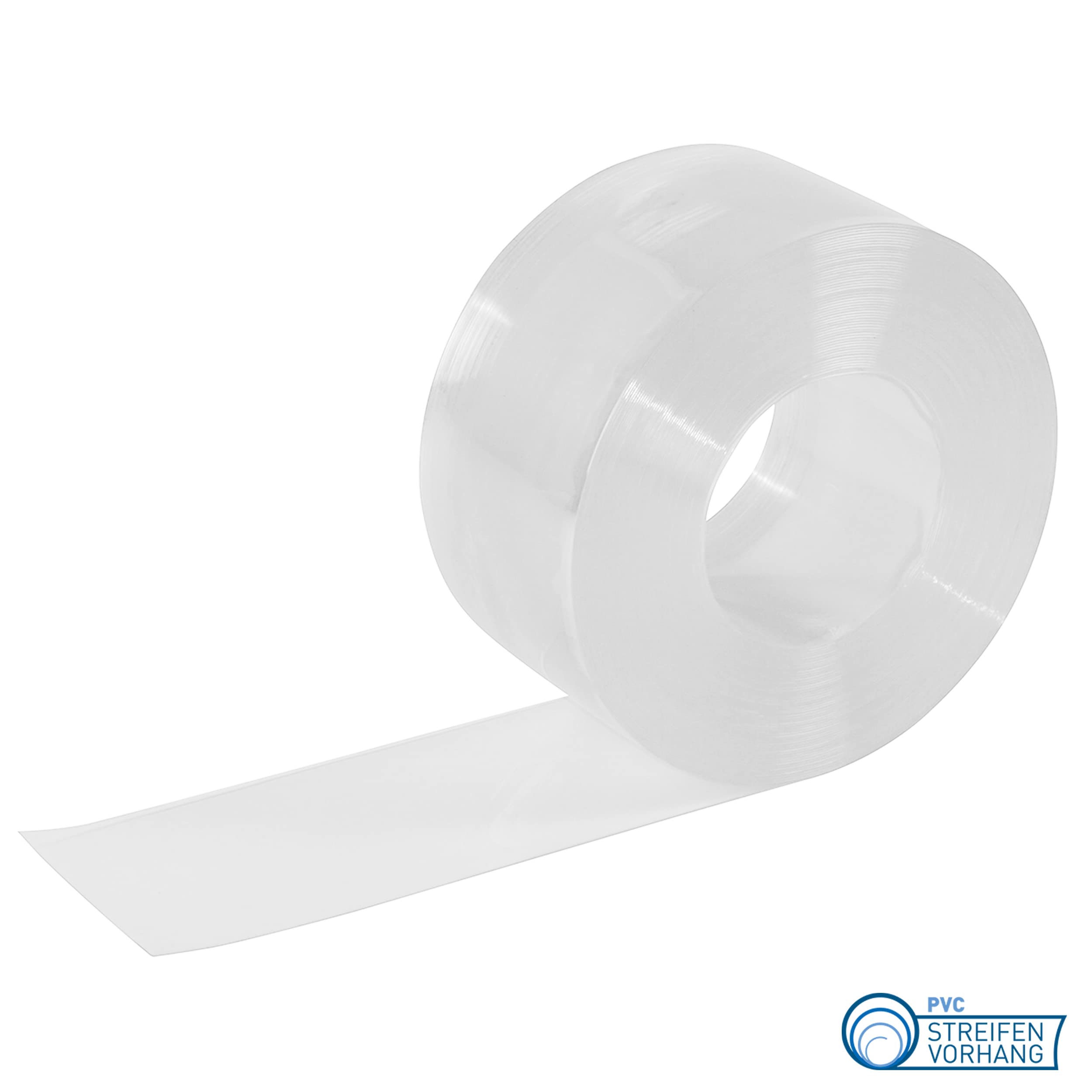 PVC Streifenvorhang 2x300mm Glasklar Transparent Höhe 4,50m x Breite 2,50m, Lamellenvorhang mit Schallschutz bis zu 30db, umweltfreundlicher Stallvorhang, PVC Vorhang recyclebar fertig vormontiert