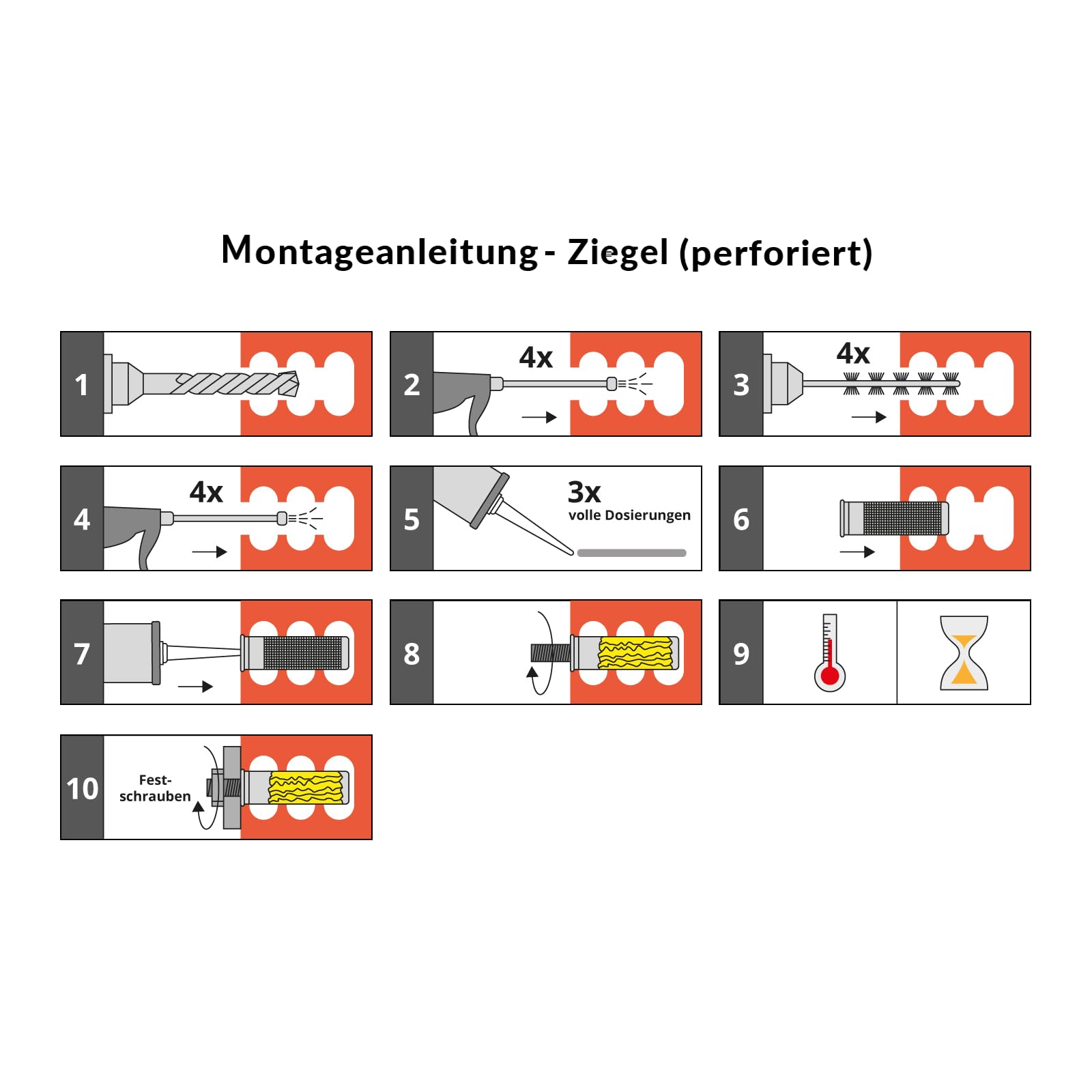 TECPO 6x Injektionsmörtel SF 300 ml inkl. Statikmischer Vebundsmörtel Ankerkleber Innen & Aussen Mörtel zur Befestigung von Voll- und Hohlbaustoffen