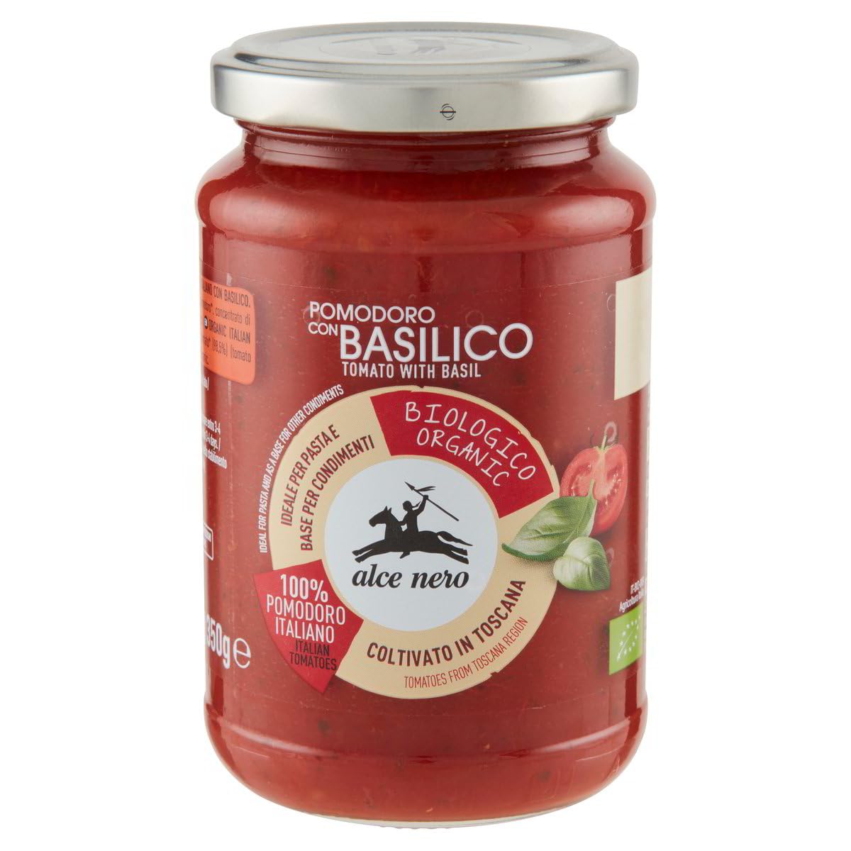 Alce Nero Pomodoro con basilico tomate con albahaca 12 x 350 g + polpa italiana gourmet 400 g
