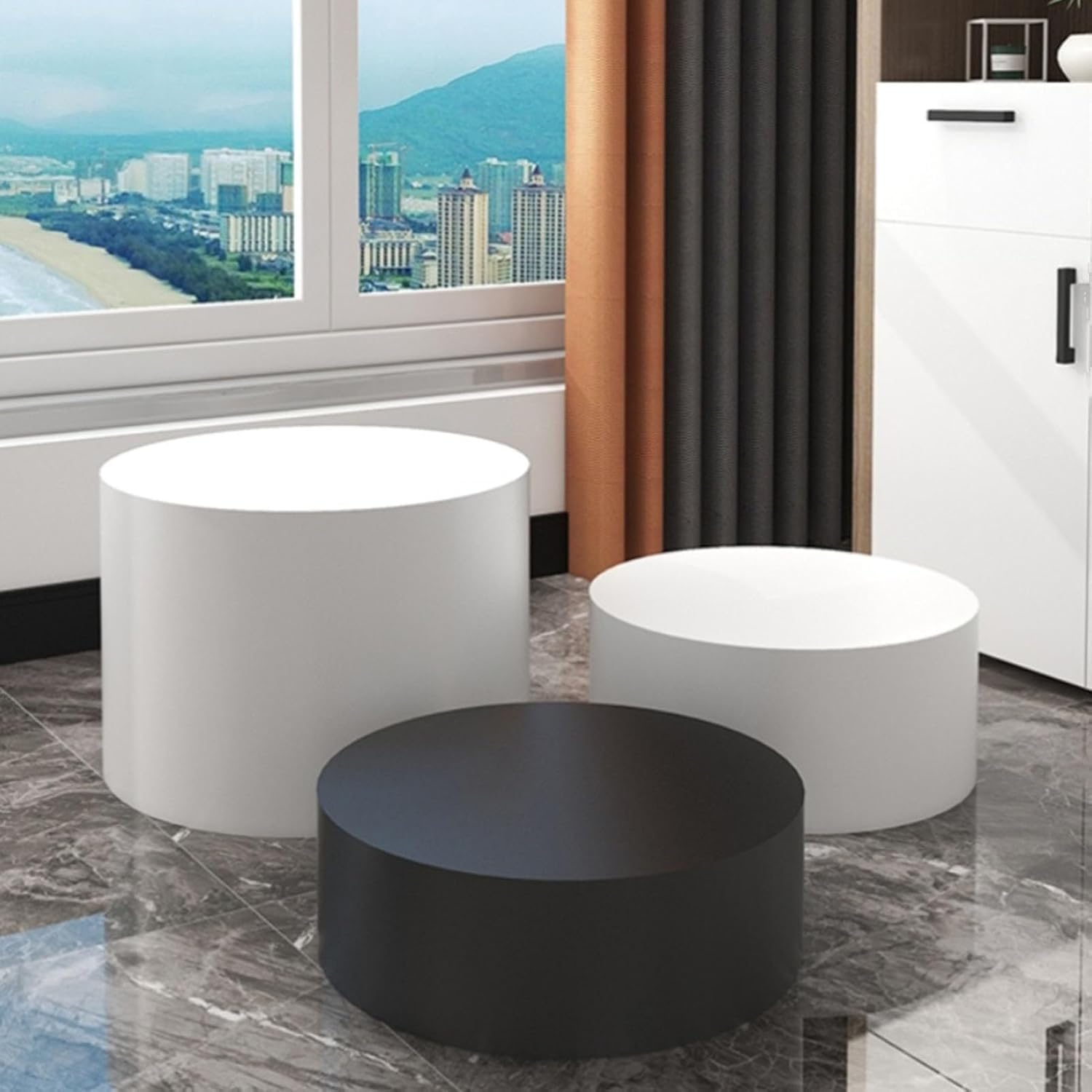 Espositore Rotondo - Supporti Multifunzionali in Legno per L'allestimento di Eventi Espositori Ideali per Feste in Live Streaming E Vari Eventi, White, 31.5x11.8in/80x30cm